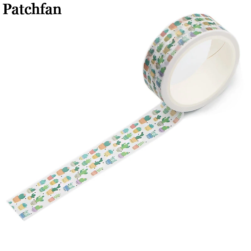 Patchfan Cactus Plants 90s funny DIY Scrapbooking kids washi Paper Masking Tape Printed Pattern sticker paster A2344
