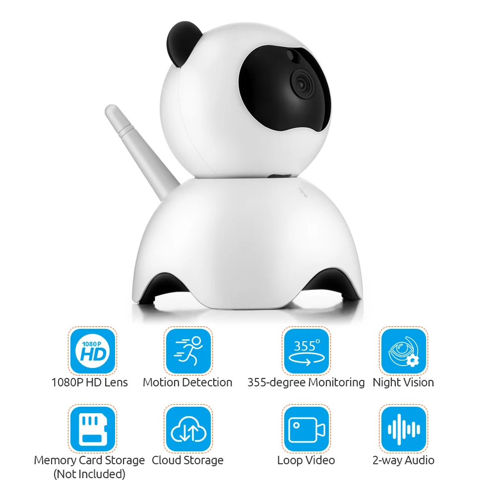 

2PCS 1080P HD Smart Baby Sleeping Monitor IP Cameras With Night Vision Home Security Adjustable Viewing Angle Sleeping Monitor