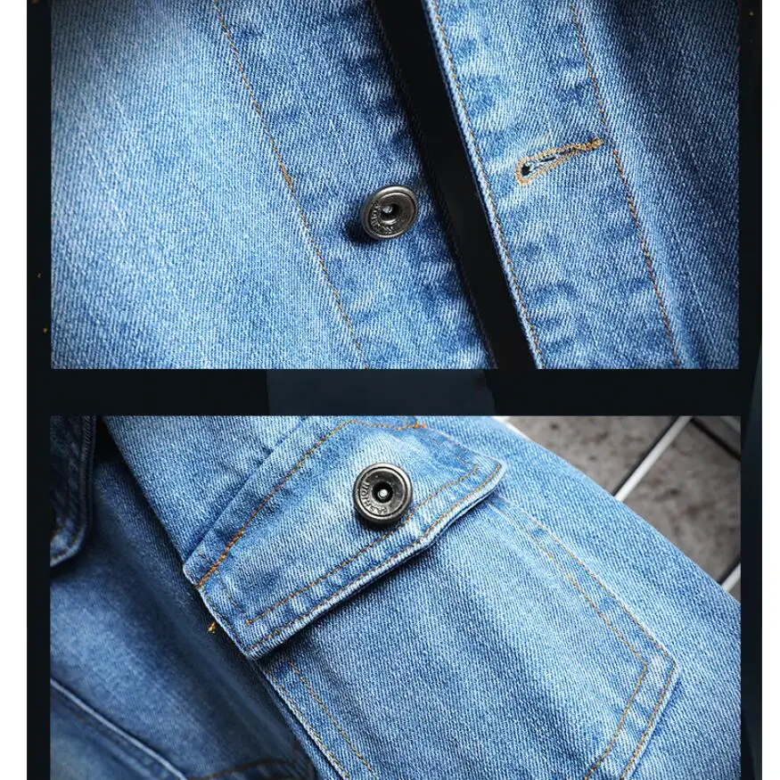 Buy 2019 New Spring Autumn Mens Denim Jacket Mens Trendy Fashion Bomber Thin Ripped Denim Jacket Male Cowboy Jeans jackets S-3XL