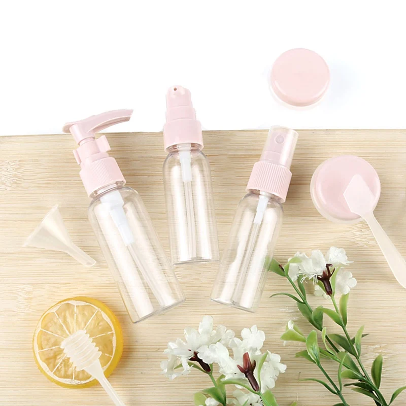 

6pcs Travel Refillable Set Portable Plastic Sub-bottling Travel Packaging Lotion Shampoo Cosmetic Squeeze Container
