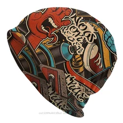 Knit Hat Urban Pattern Fashion Beanie Caps For Men Women Hip Hop Graffiti Street Art Skullies Beanies Ski Caps Soft Bonnet Hats