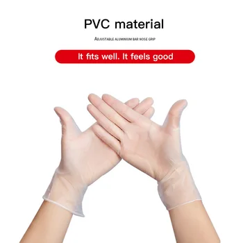 

100PCS Food Grade Disposable PVC Gloves For Food Cleaning Cooking Restaurant Kitchen Accessories Portable Hands Protector Gloves