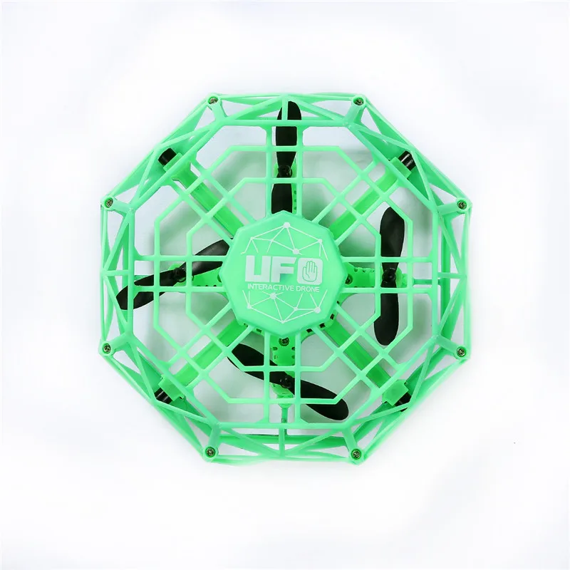 Мини-Дрон Quad Индукционная Левитация НЛО светодиодный светильник Usb зарядка детский подарок игрушка мини маленькая летающая тарелка четырехосная игрушка - Цвет: G