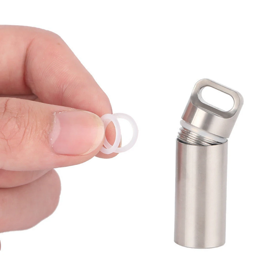 

Outdoor Pure Titanium Sealed Portable First Aid Medicine Warehouse Capsule Storage bottle Waterproof Pill Capsule Storage box