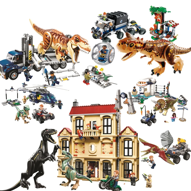New Jurassic World Dinosaur Set with 10925 10926 10928 10920 Model Building Blocks Bricks Non-remote Control Block Toys | Игрушки и