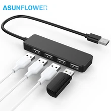 Ультра тонкий 4 Порты и разъёмы USB 2,0 концентратор для MacBook Мульти USB Порты и разъёмы разветвитель ноутбука, настольного компьютера usb-хаб ПК компьютер Портативный USB2.0 HUB адаптер