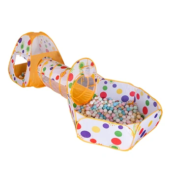 

3pcs/Set Large Play Tent Convenient Practical User-friendly Design Baby Kids Toys Dots Printed Pit Crawling Pool Tunnel