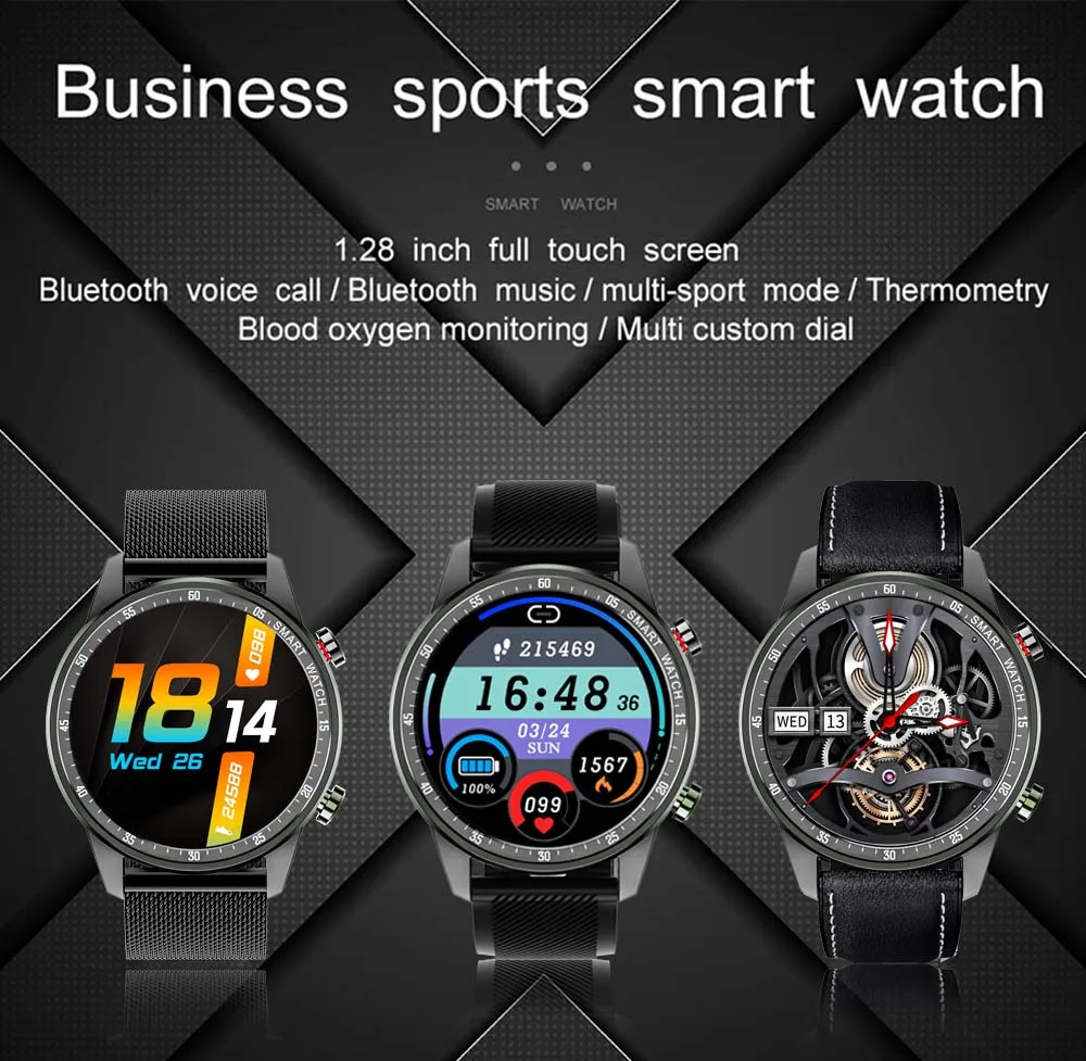 UGUMO 2022 New Smart Watch IP68 Waterproof SmartWatch BT call Answer temperature Heart Rate Monitor blood pressure watch bands