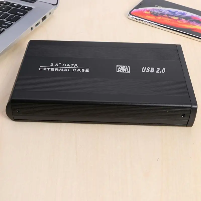 Корпус для жесткого диска 3,5 дюйма USB 2,0 на SATA порт корпус жесткого диска 480 Мбит/с коробка для жесткого диска с адаптером питания США