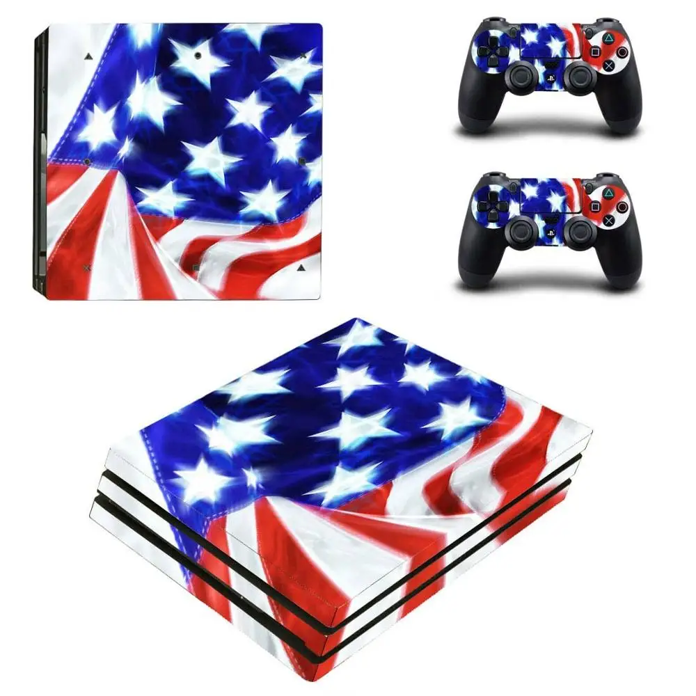 YSP4P-3033 Флаг США PS4 Pro наклейка s PS 4 Play station 4 Pro стикер кожи Pegatinas для playstation 4 Pro консоль и контроллер - Цвет: YSP4P-3033