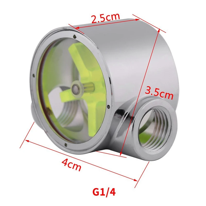 2 Way Computer Water Cooling Flow Indicator Meter G1/4 inch Standard Threaded