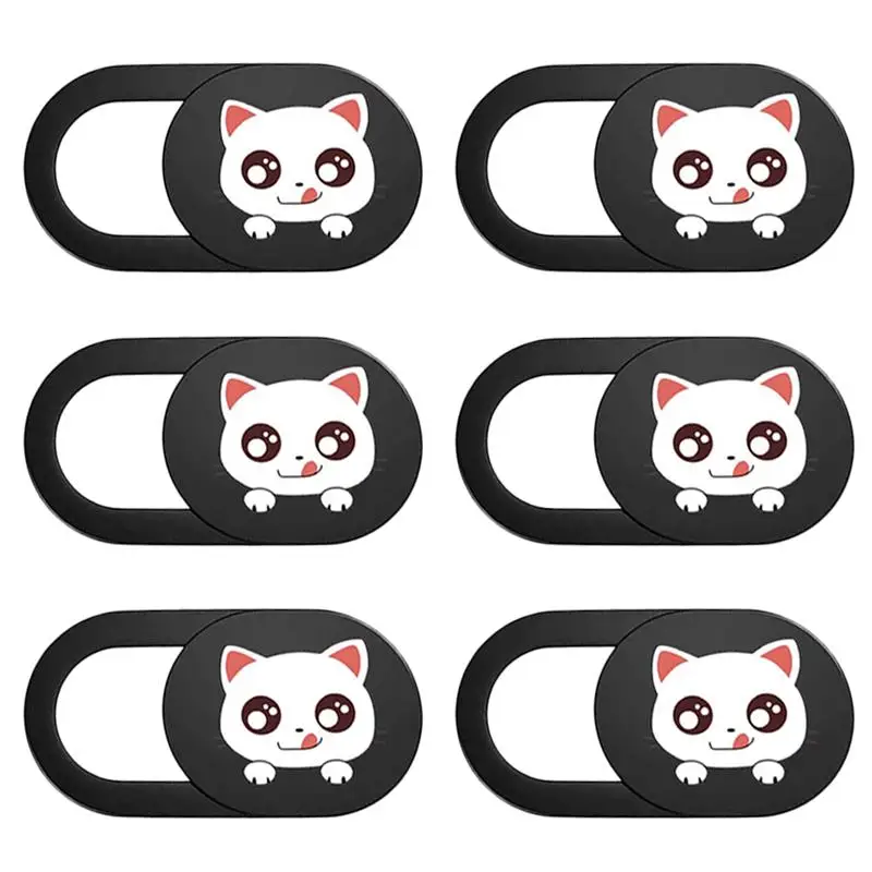 6pcs Lovely Cat Web Camera Cover Laptop Computer Tablet Webcam Slider Lens Cover 