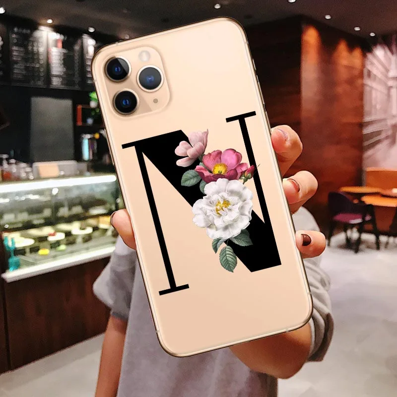 TPU Чехол для телефона для iphone 11 Pro Max Initial 26, мягкий силиконовый прозрачный чехол с цветами для IPhone X XR XS MAX 6 6s 7 8 Pus - Цвет: TPU