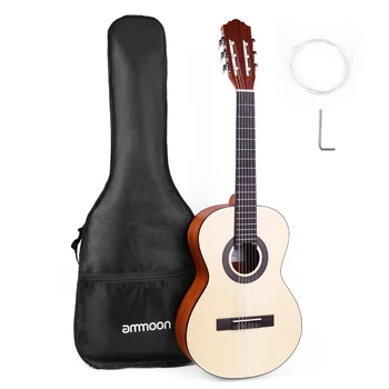 

ammoon CG-11 36 Inch Travel Acoustic Classical Guitar Junior Size 6-String Spruce Topboard with Gig Bag Strings