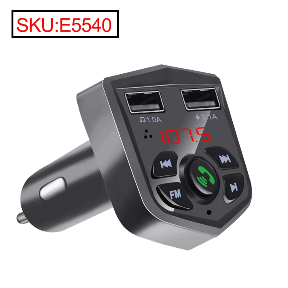 JINSERTA Автомобильный Bluetooth 5,0 Handsfree fm-передатчик lcd MP3-плеер 3.1A USB зарядное устройство Поддержка TF/U диск автомобильные аксессуары - Название цвета: E5540