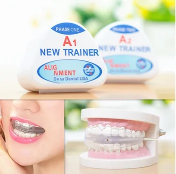 

free shipping 2 Box teeth white Teeth Corrector Orthodontic Retainer Soft+Hard Two Phases Straightening