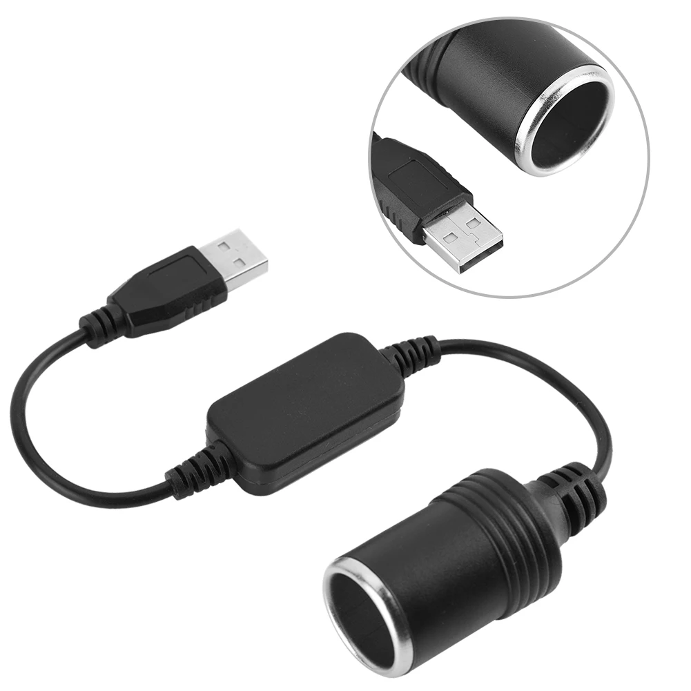 

5V 2A USB Port Car Charger Power Converter USB Port To 12V Car Cigarette Lighter Socket Female Converter Adapter Cord