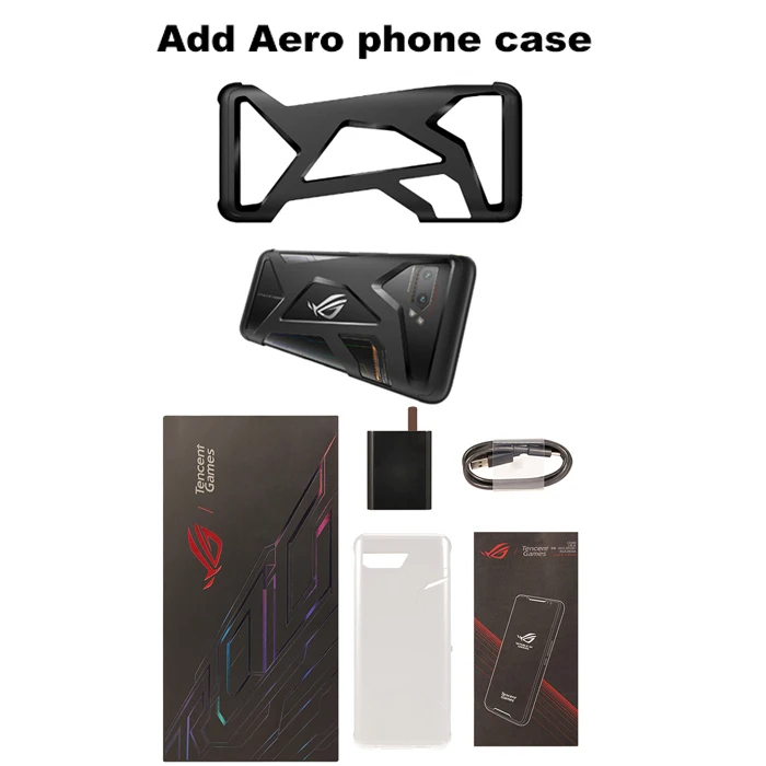 Add Aero Phone Case ASUS ROG Phone 2 ZS660KL игровой мобильный телефон с двумя sim-картами 8 ГБ ОЗУ 128 Гб ПЗУ Snapdragon855+ OctaCore 6,59 дюйма 6000 мАч 48 МП NFC Android 9,0 - Цвет: Add Aero Phone Case