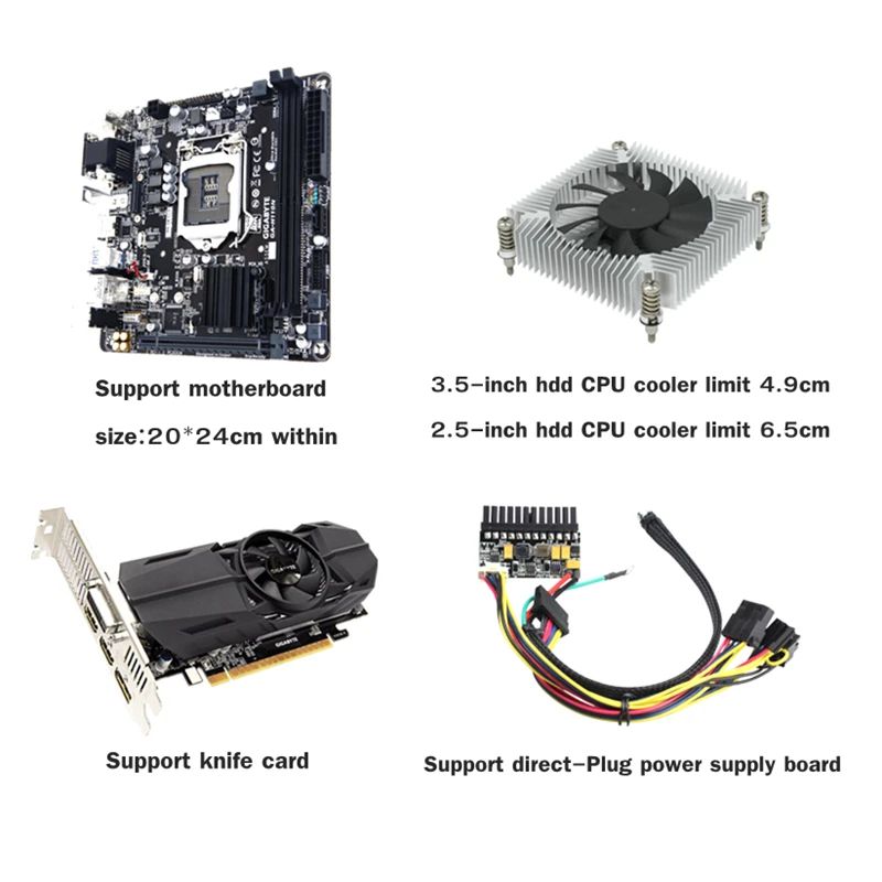 Computer Case Tower PC Gamer Mini ITX Safe Cabinet HTPC Case Desktop Gaming All-aluminum Slim Chass
