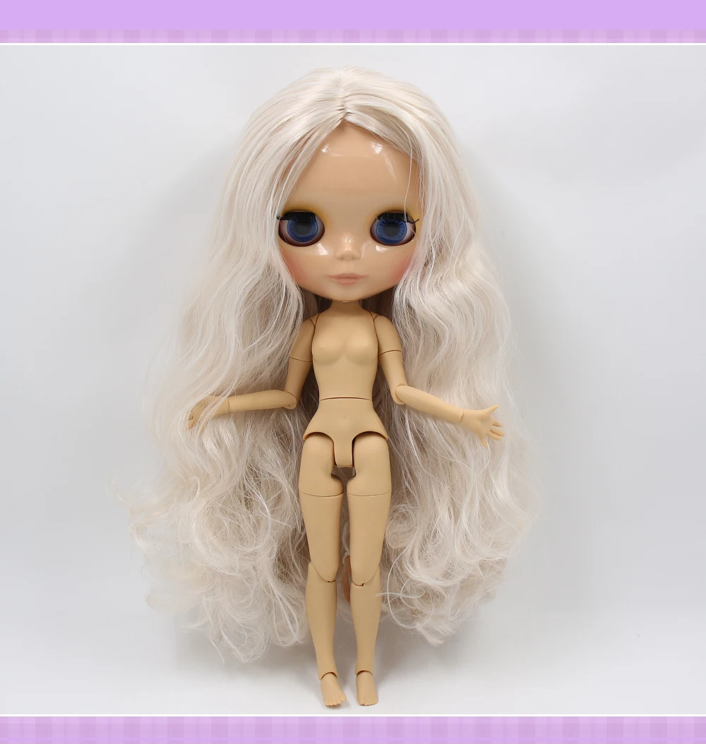 Neo Blythe Doll with Pink Hair, Tan Skin, Shiny Cute Face & Custom Jointed Body 1