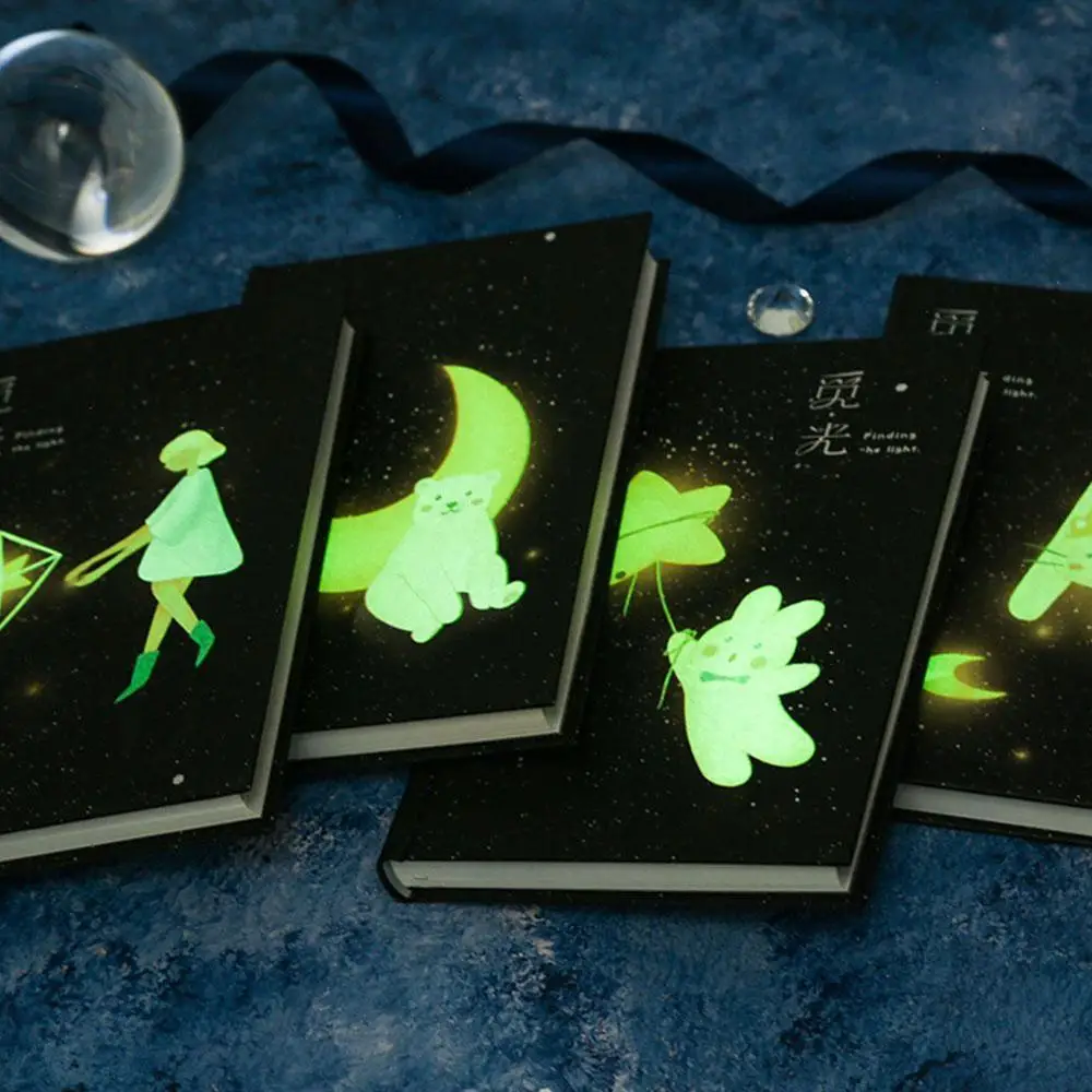 

Moonlight Notebook A5 Creative Luminous Notebook Hand-painted Hardcover Notebook