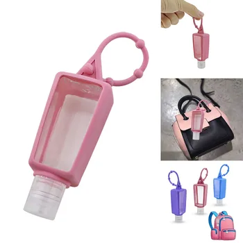 

Portable Hand Sanitizer Silicone Transparent Bottle Cover 30ml With Bottle Can Hung Outdoor With Empty Cosmetic Containers