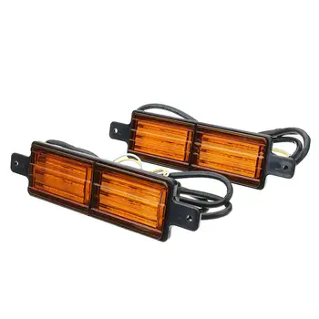 

New 2pcs 10-15V Universal Bull Bar Front 30 LED Indicator Park Light Lamp Bulb Truck Trailer