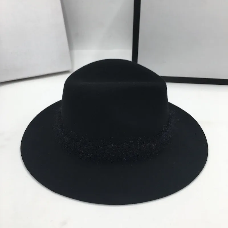 New black elegant retro jazz hat female wool British small hat net red with super fire shaped hat