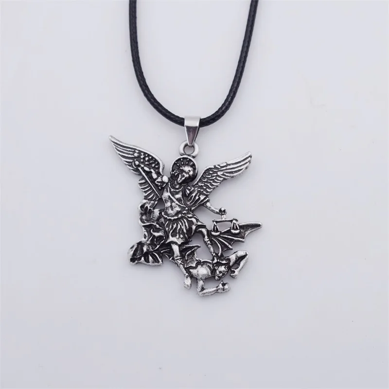 

20 шт. винтажное ожерелье с подвеской Archangel Saint Michael молитвенный религиозный амулет ювелирные изделия