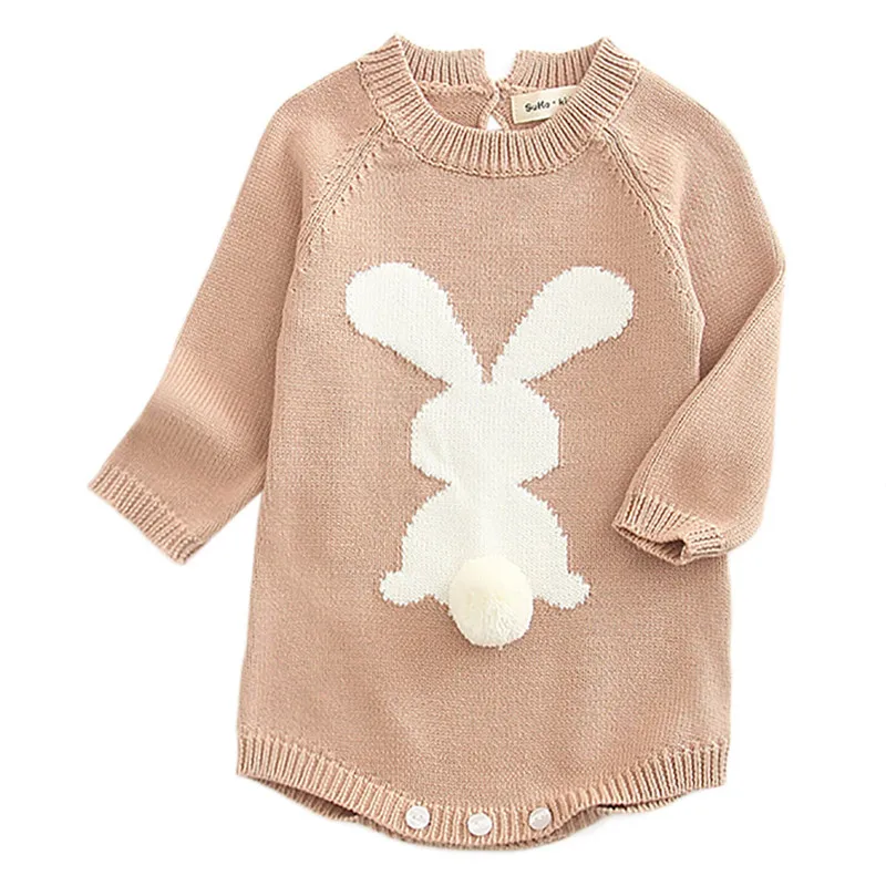 Telotuny/теплый свитер с принтом кролика для девочек, Пальто осенние детские свитера с длинными рукавами мягкий детский пуловер Топы для малыша