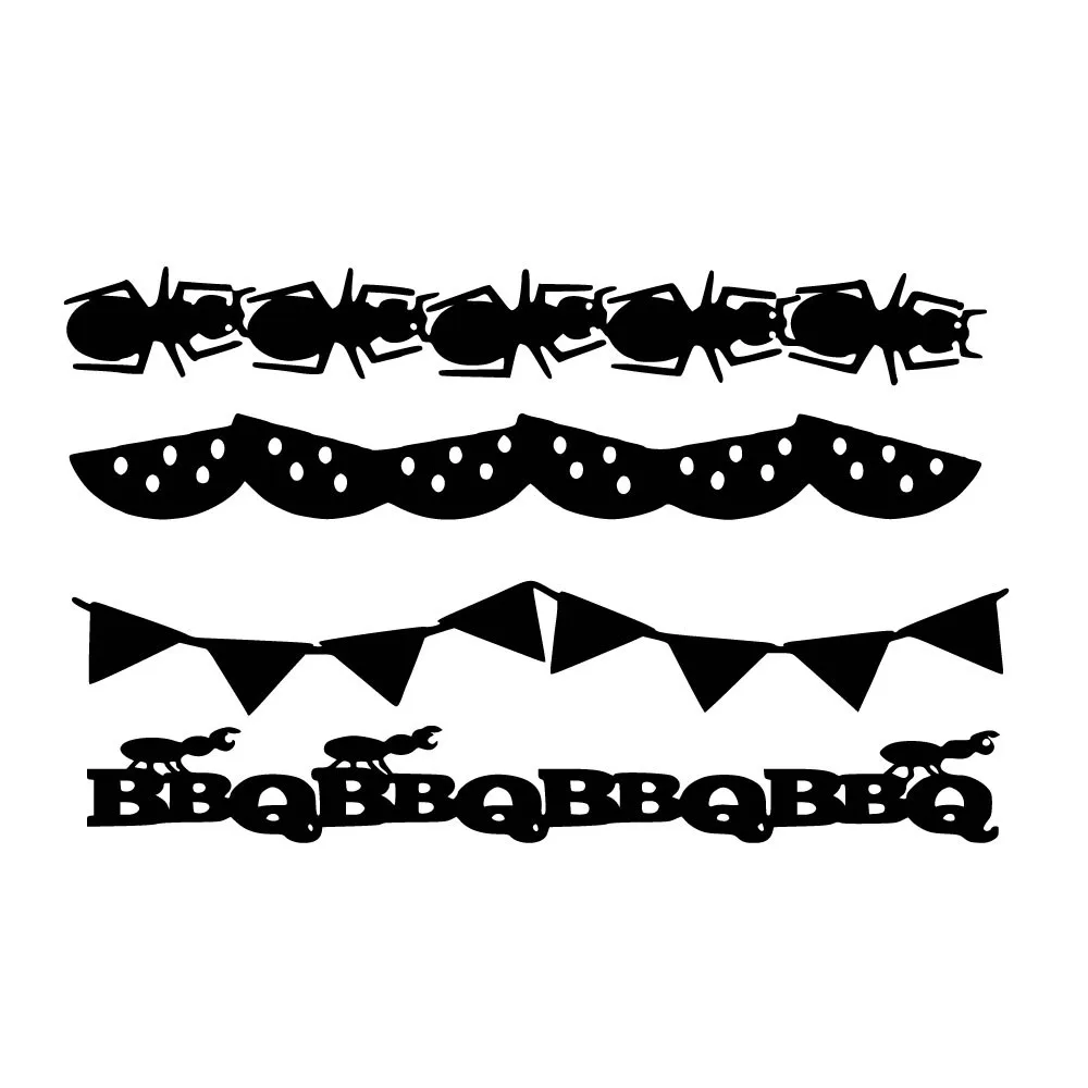 Naifumodo Ant Party Border металлические режущие штампы для барбекю письмо Скрапбукинг