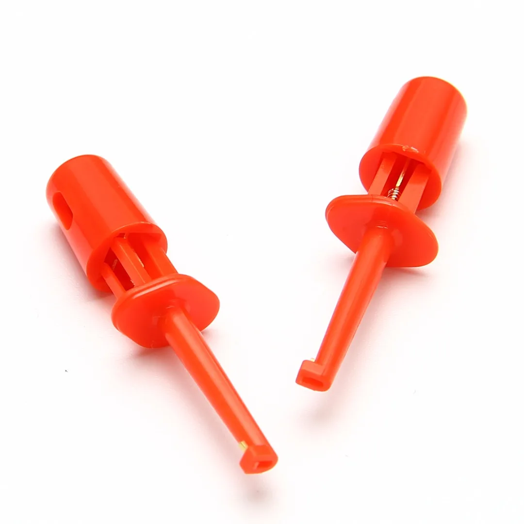 10pcs 1.57'' Multimeter Wire Lead Single Test Hook Clip Electronic Mini Test Probe Set For Test Tools