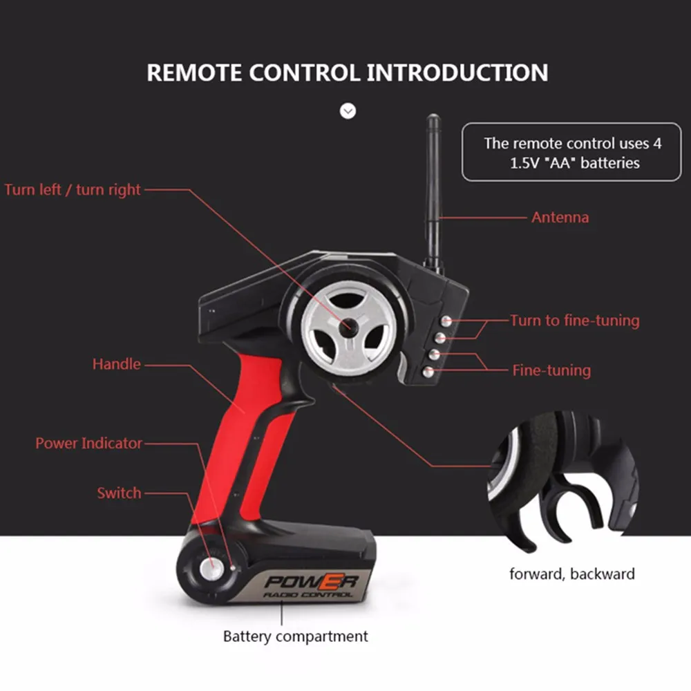 2020 Wltoys A222 1:24 Four-wheel Drive RC Car 2.4G Remote Control Speed Desert Off-road Drift Racing Car Alloy Material 35km