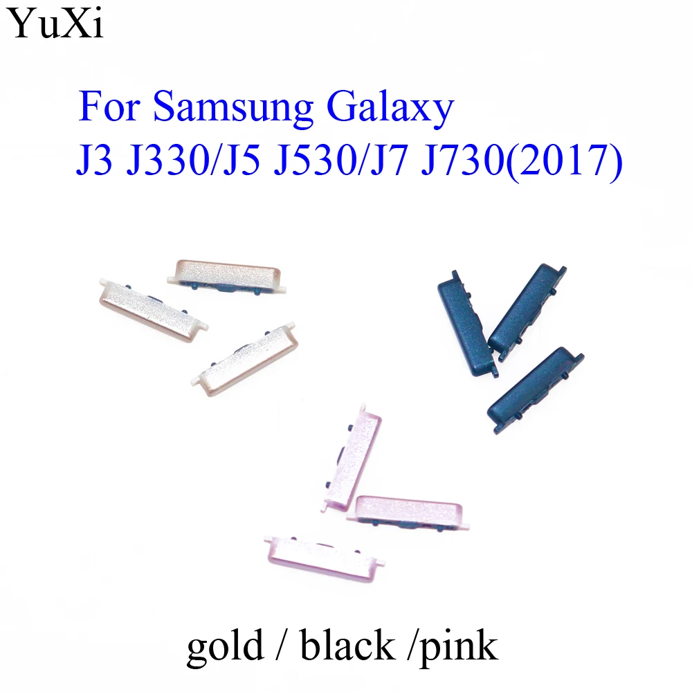 

YuXi New Side Keys Power and Volume Buttons Replacement for Samsung Galaxy J3 J330/J5 J530/J7 J730(2017) gold/ black/pink