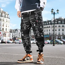 Мужские брюки с несколькими карманами, модные спортивные штаны для бега,, весна-осень, уличная одежда, высокое качество, хлопок, мужские брюки карго, HK1990