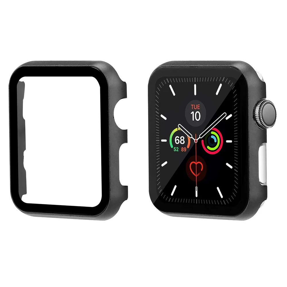 Металлический Чехол, закаленное стекло для apple watch 42 мм 38 мм 44 мм 40 мм, чехол для iwatch 5 4 3 2 1, защитный чехол для часов