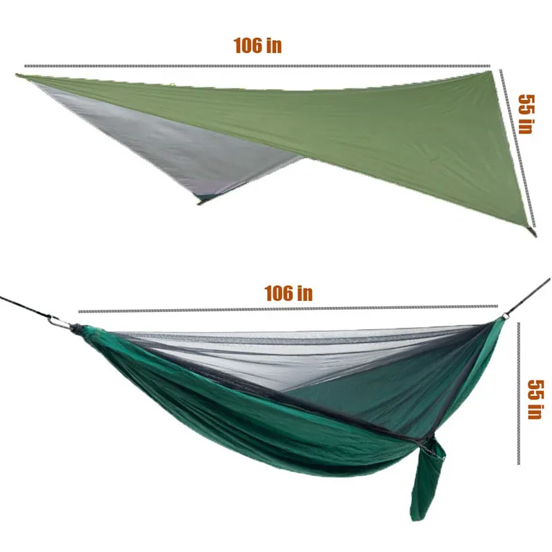 Hamac de Camping Portable avec moustiquaire et bâche de tente - Black