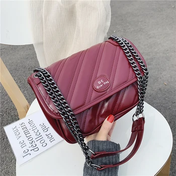 

Retro Fashion Women's Bag Square Bag 2020 New High Quality PU Leather Women's Designer Handbag Chain Shoulder Messenger Bags