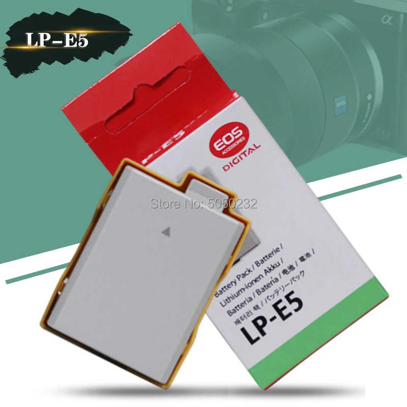 7,4 V 1080mAh LP-E5 LPE5 LP E5 Аккумулятор для камеры Canon EOS Rebel XS, Rebel T1i, Rebel XSi, 1000D, 500D, 450D, L50