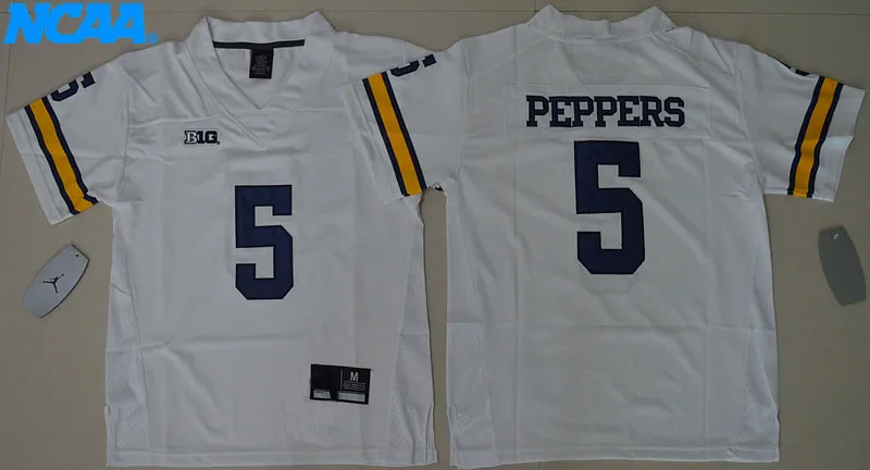 Новое поступление высокое качество Jabrill Peppers футболка колледжа Ограниченная серия Джерси#5 Peppers майки S-XL