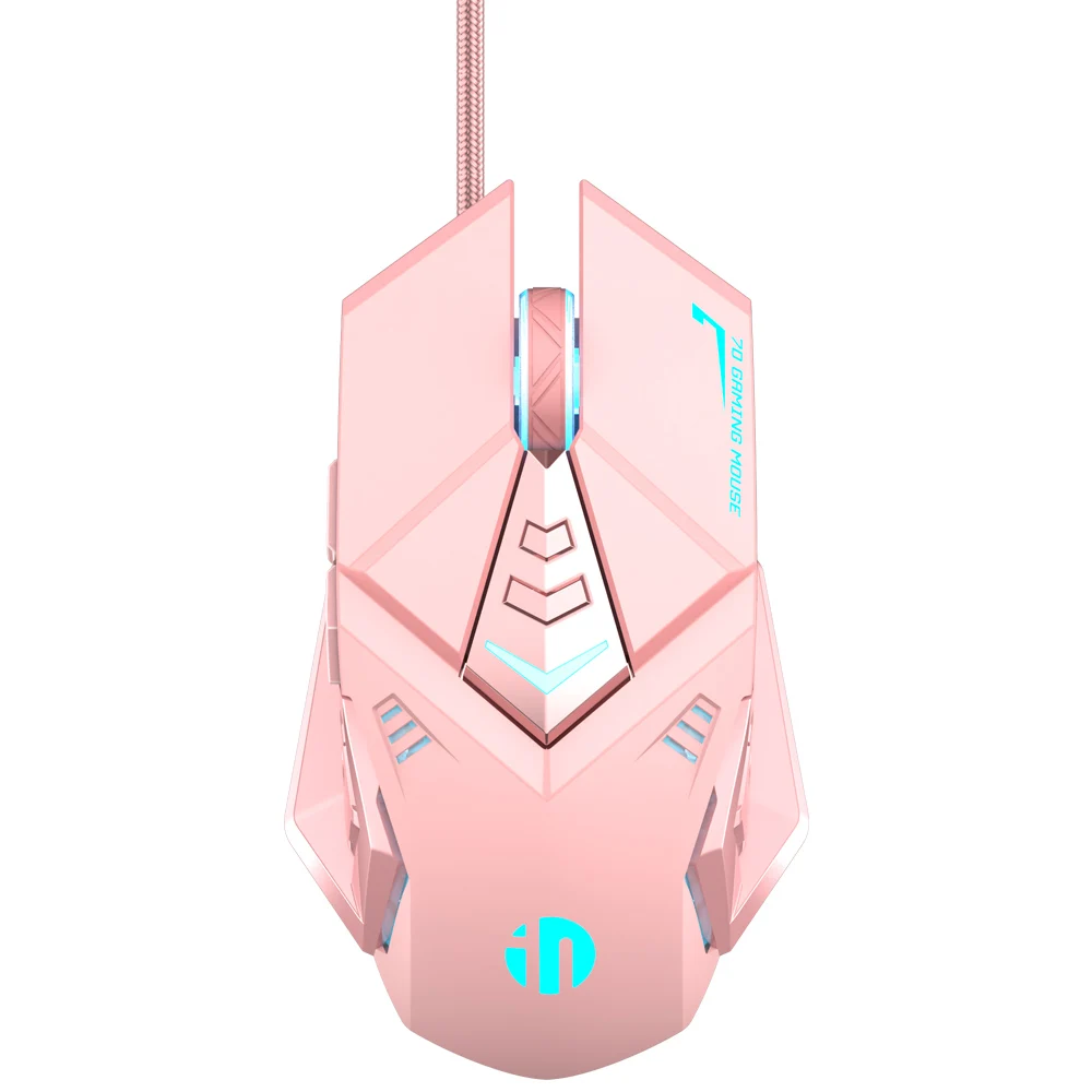 Wired USB Gaming Mouse Pink Mute RGB Gamer 7 Buttons Mice Optical Office Computer Mouse For Desktop Laptop Ergonomic Game Mouse 6
