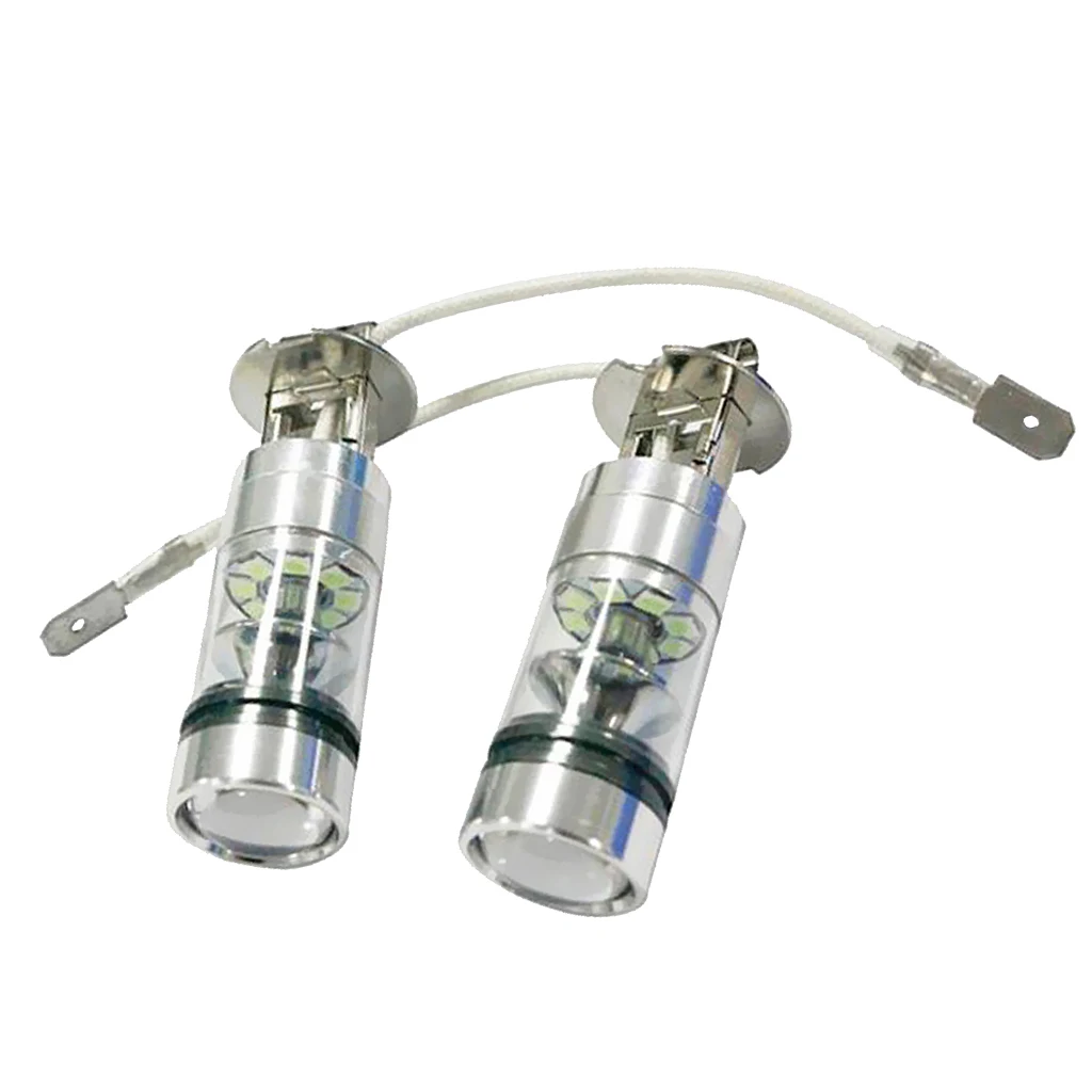 2Piece H3 100W LED 8000K ICE BLUE 2323 Projector Fog Driving Light Bulbs
