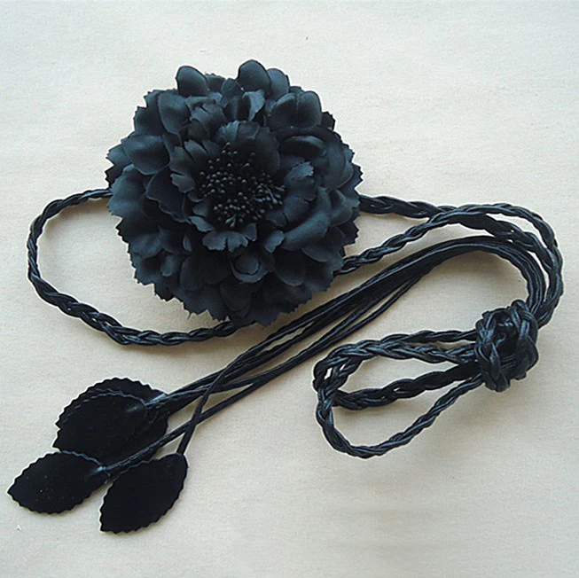 Bridal Waistband Women Bridal Multi Color Big Flower Leather Bridesmaid Belts Waistband Adjustable Belt Women Dress Strap For Wedding Prom Party