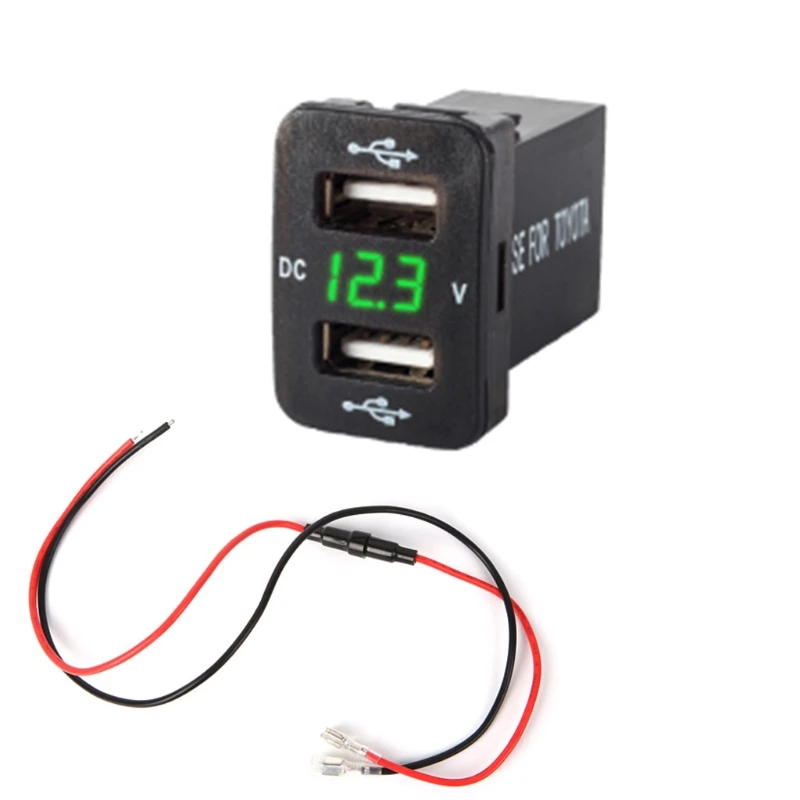 12V двойной usb порт автомобильное зарядное устройство разъем вольтметр 4.2A адаптер питания для Toyota