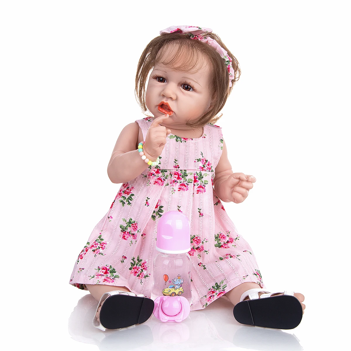 

22 inch Reborn Baby Doll Girl Full Body Realistic Silicone Real Soft Touch bebe reborn bonecas