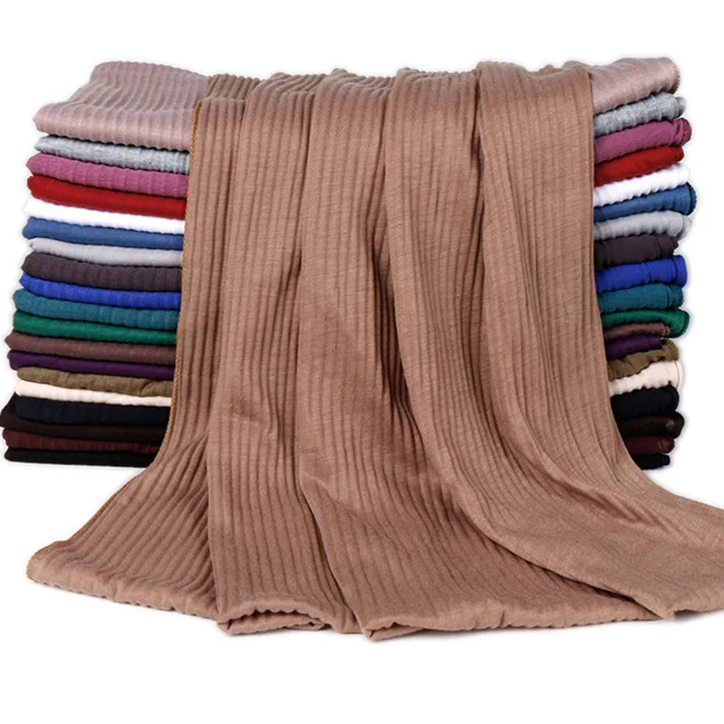 

20 Colors Plain Solid Wrinkle Maxi Jersey Hijab Shawl Wrap Elastic Foulards Sjaal Arab Snood Islamic Muslim Headband 180*85cm