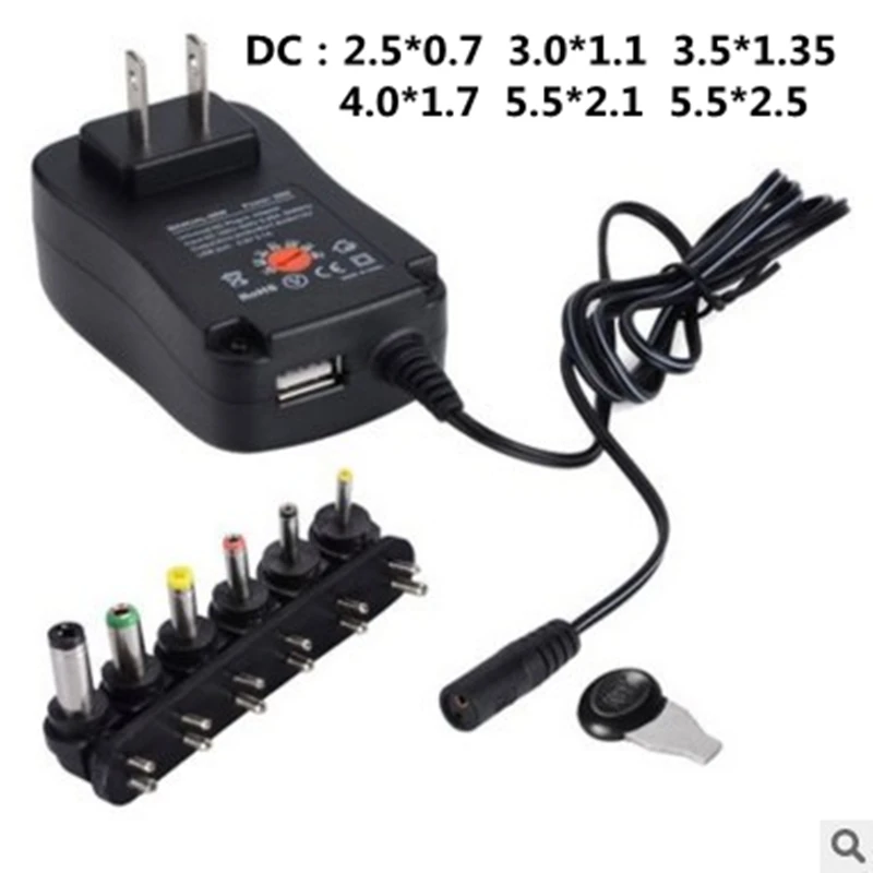 Универсальный адаптер питания 30W US/UK/AU/EU 3V 4 5 V 5V 6V 7 9V 12V 2.5A AC DC зарядное устройство