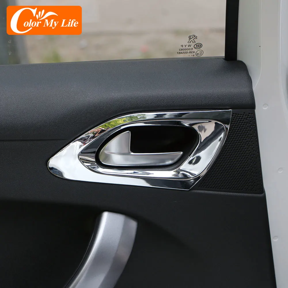 For Peugeot 208 2015 - 2019 ABS Chrome 2Pcs/Set Front Door Handle Bowl Cover  Inner Door Bowl Trim Accessories - AliExpress