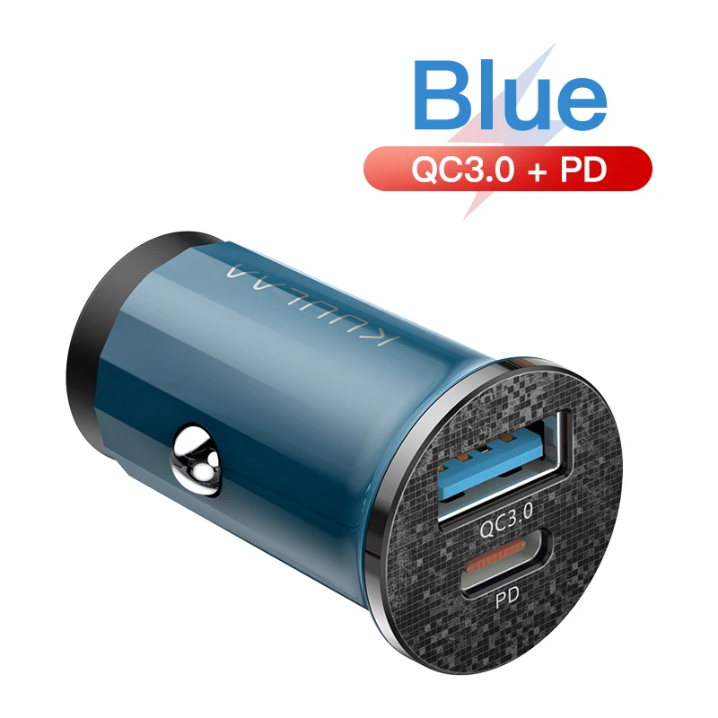 QC PD Blue KUULAA Quick Charge 4,0 36 Вт QC PD 3,0 Автомобильное зарядное устройство для samsung S10 9 Быстрая автомобильная зарядка для Xiaomi iPhone usb ЗУ для мобильного телефона - Тип штекера: QC PD Blue