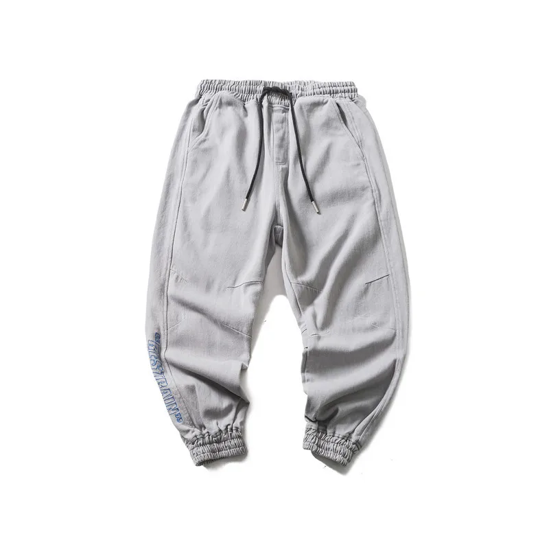 

Yi dao Vintage Spring New Style Japanese-style Simple Casual Sweatpants Men's Lettered Embroidered Loose-Fit Beam Leg Versatile